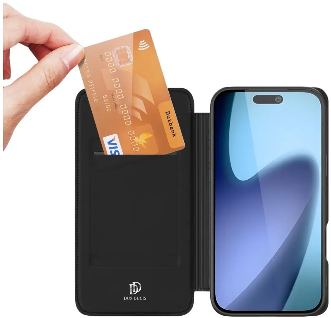 Dux Ducis Skin Pro Case iPhone 17 - Zwart - 1 Kaartvak