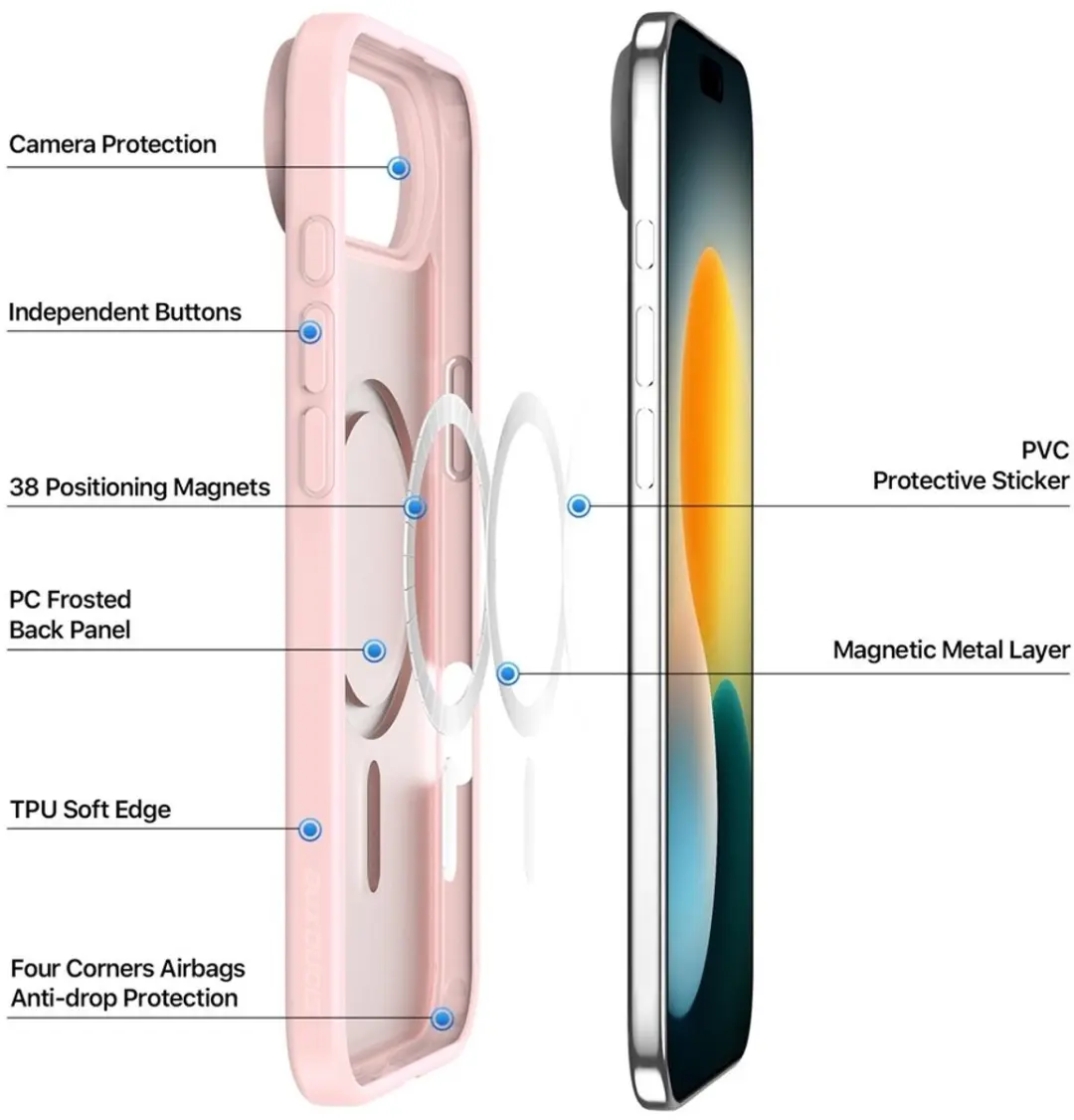 Dux Ducis Yind Series Hoesje iPhone Air - Transparant Roze - MagSafe