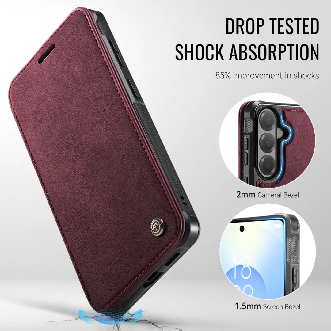 Caseme 053 Slim Book Case Hoesje - Samsung S24/S25 Plus - MagSafe - Rood