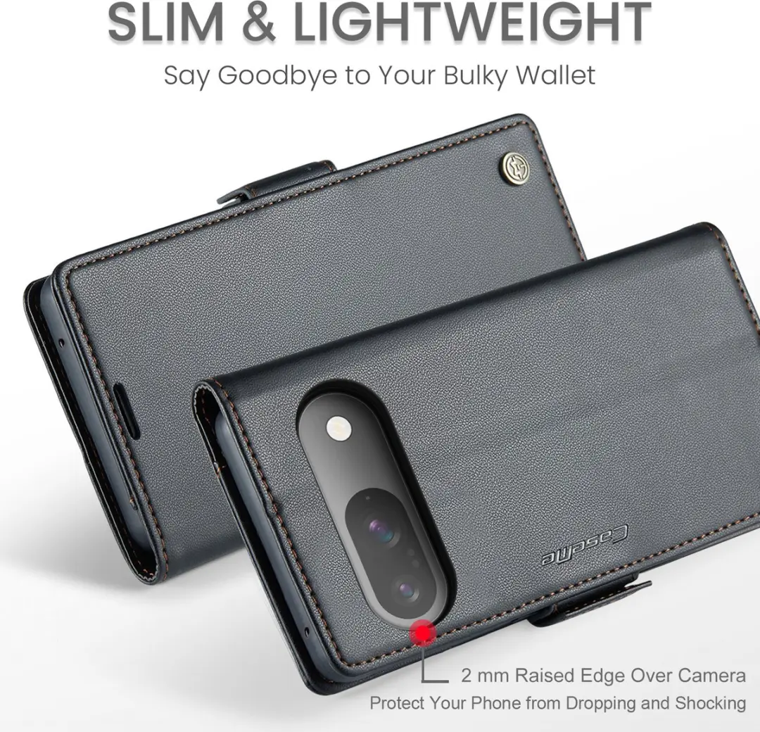 CaseMe Wallet Case Magneetsluiting Pixel 9/10 - 3 Pasjes - Zwart