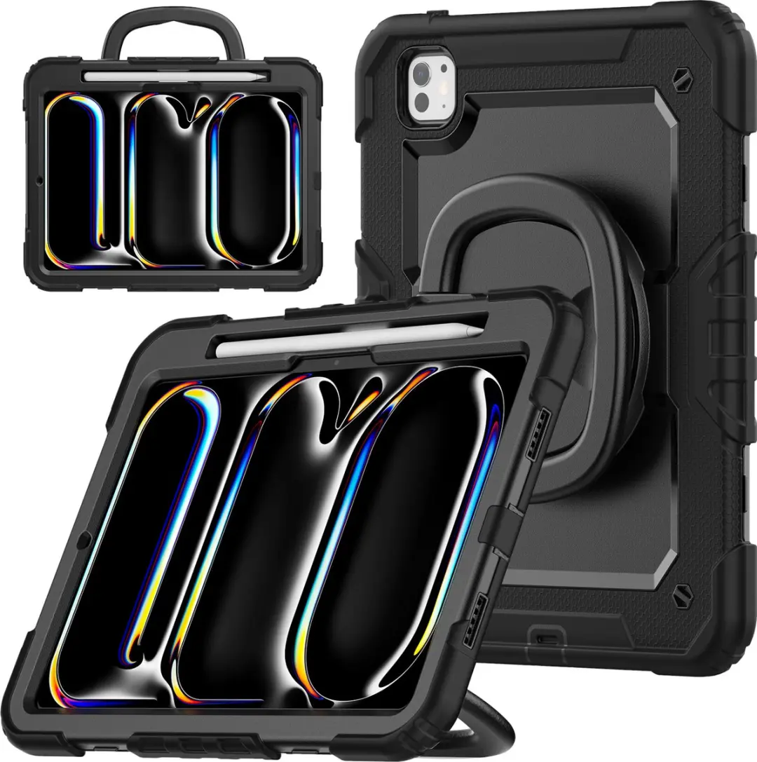 Mobilize iPad Pro 11 (2024) Tablethoes - Rotating Defender - Zwart