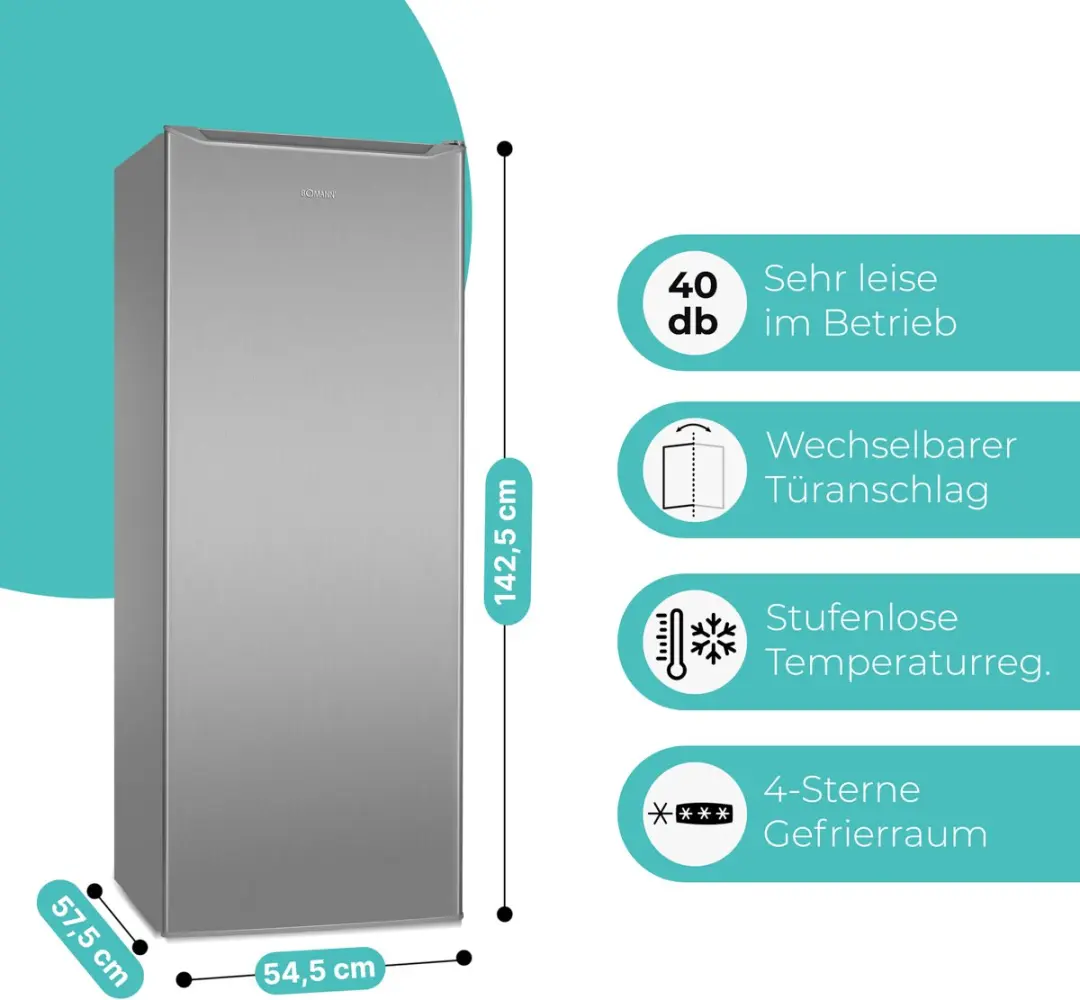 Bomann GS 7364 Vrijstaande Vriezer 168L - Inox Look