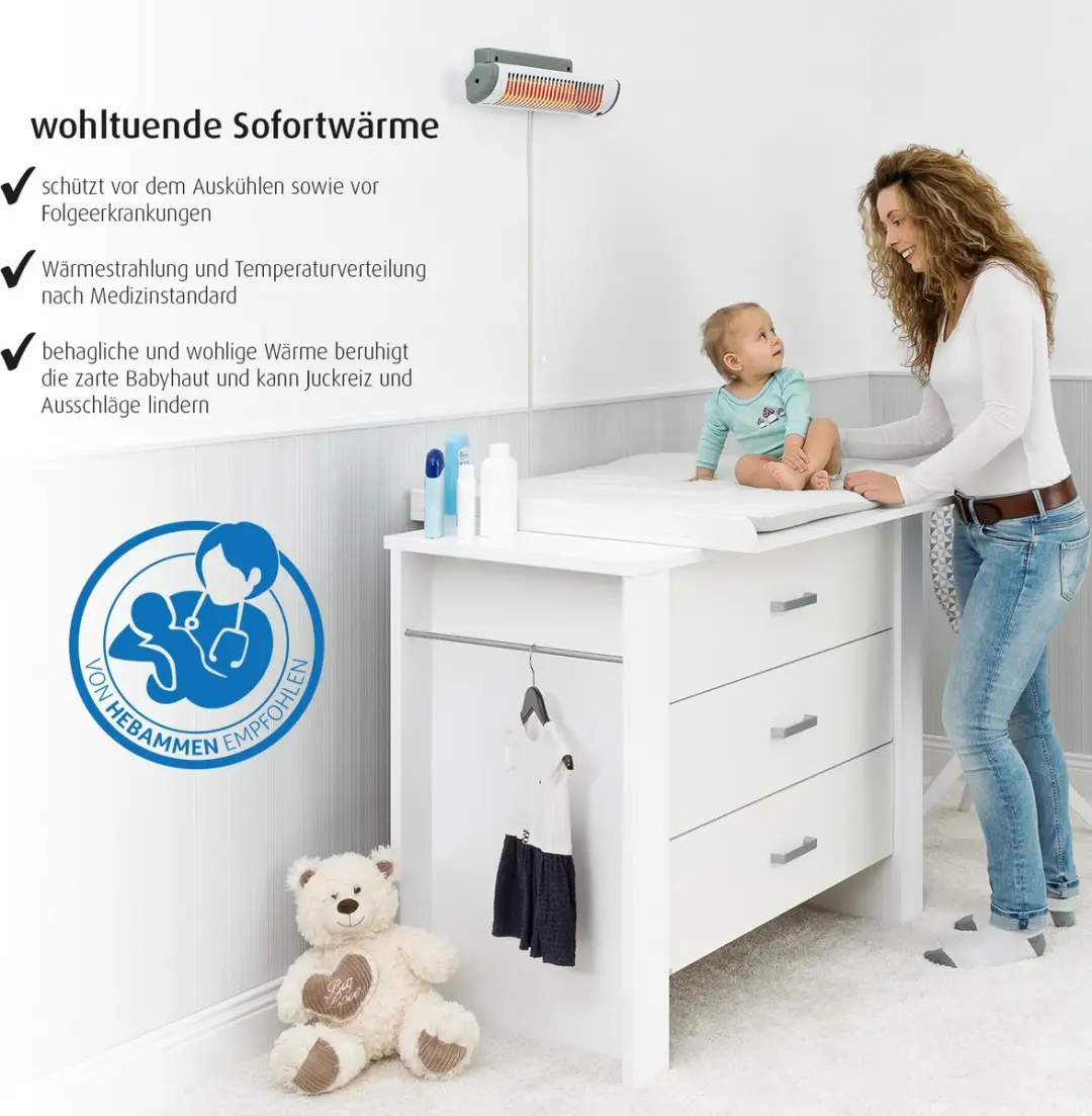 Reer 19040 Infrarood Wandverwarming 500W - Grijs/Wit