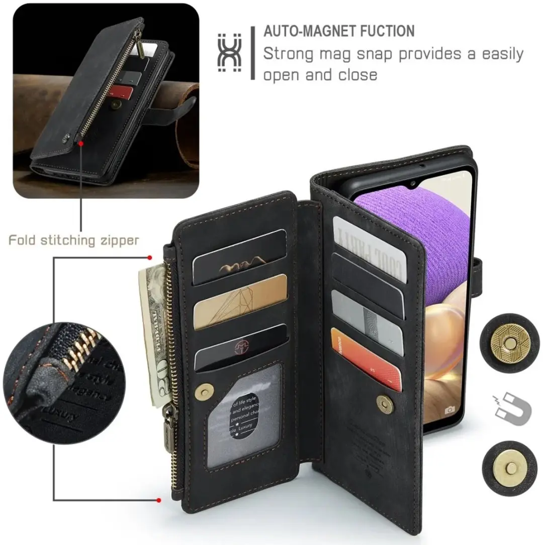 CaseMe C30 Hoesje Samsung Galaxy A32 5G - Zwart - afbeelding 6 van 6