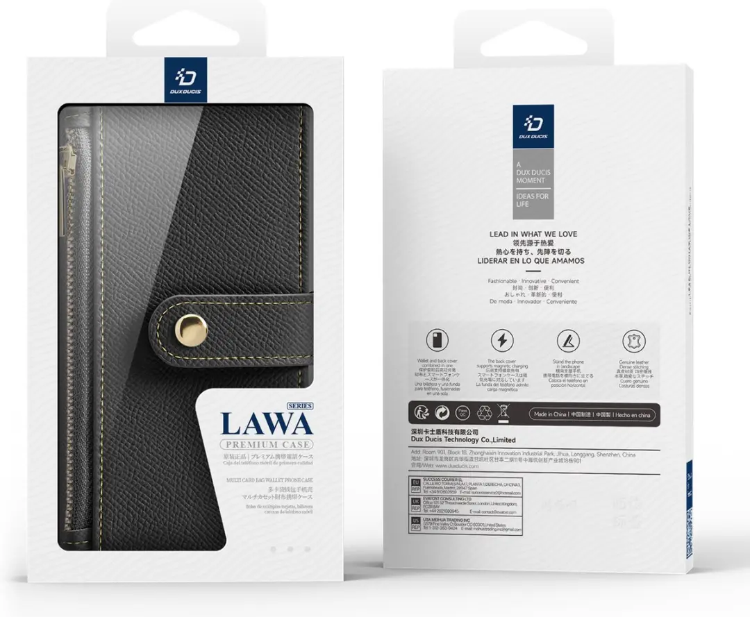 Dux Ducis Lawa Series iPhone 16 Pro Hoesje - Wallet 7 Pasjes - Zwart