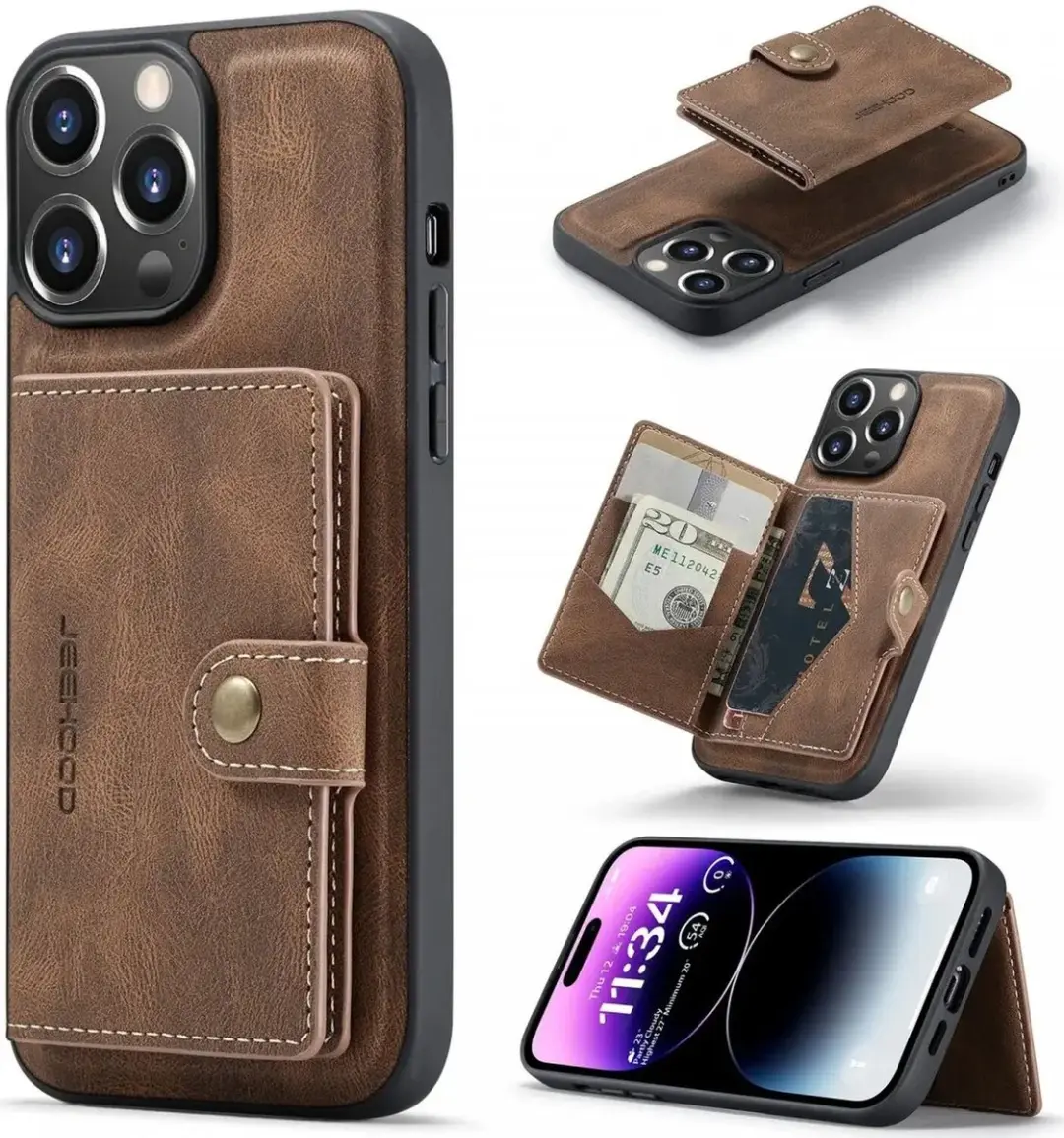 Caseme JH-01 Hoesje iPhone 15 Pro Max - Bruin