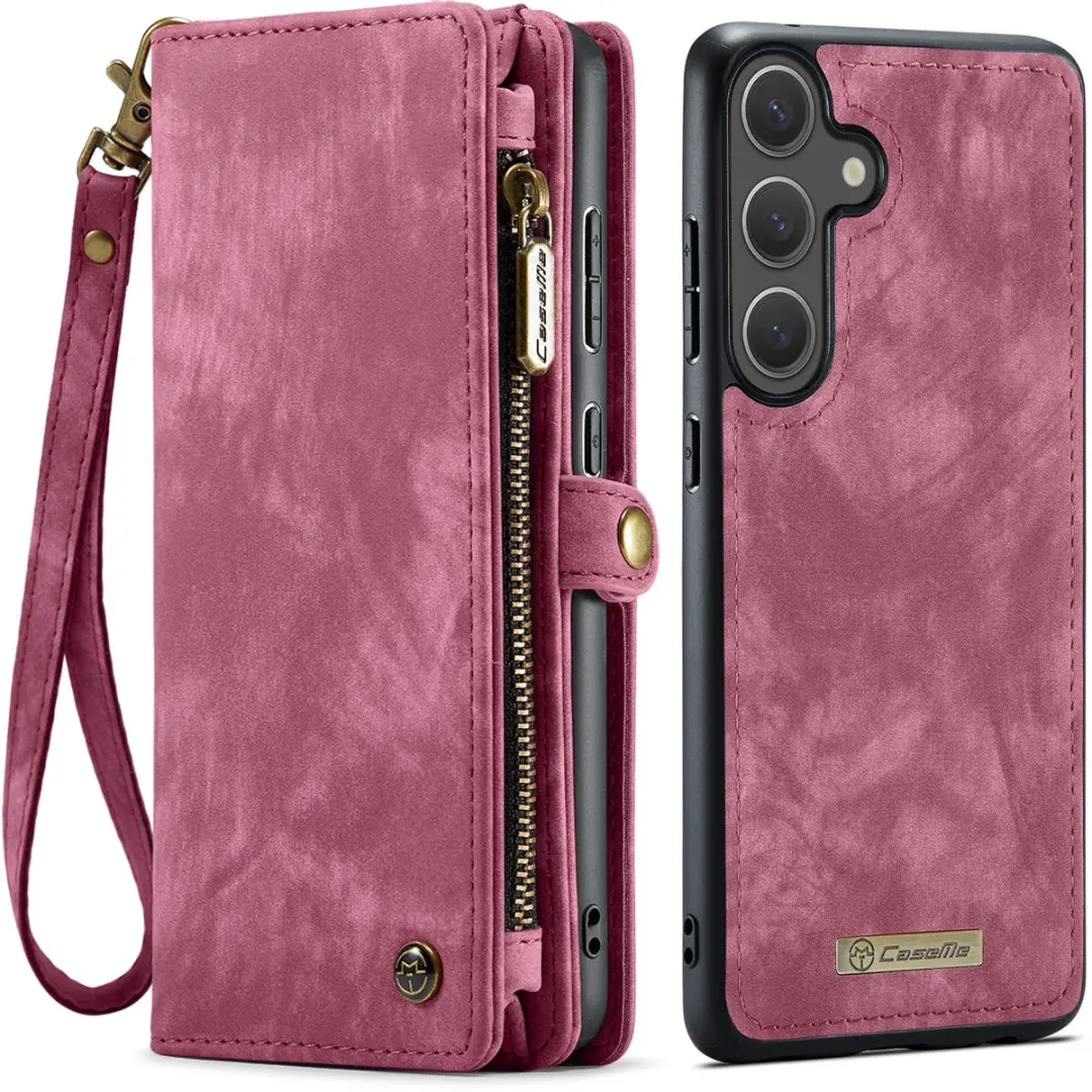 Caseme Samsung Galaxy S25 FE Hoes - Vintage 2-in-1 Portemonnee Rood