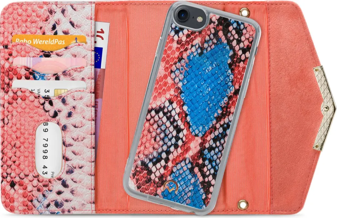 Mobilize Velvet Clutch Case iPhone SE/7/8 - Roze - 4 Pasjes