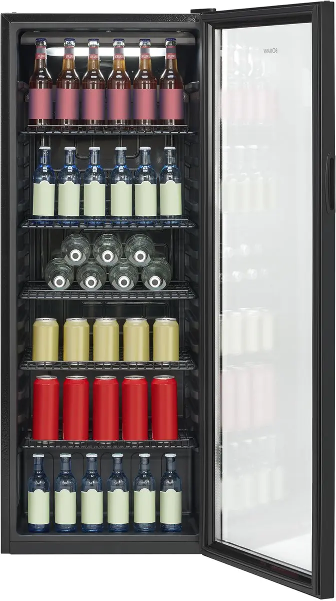 Bomann KSG 7292 Glasdeurkoelkast 236L - 6 Plateaus - Zwart
