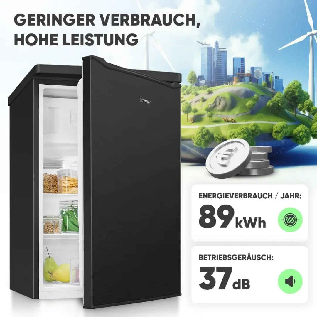 Bomann KS 7251 Koelkast 109L - Zwart Inox - afbeelding 6 van 6