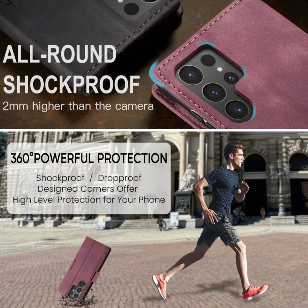 Caseme 013 Book Case Hoesje Samsung Galaxy S25 Ultra - Bordeaux - afbeelding 6 van 6