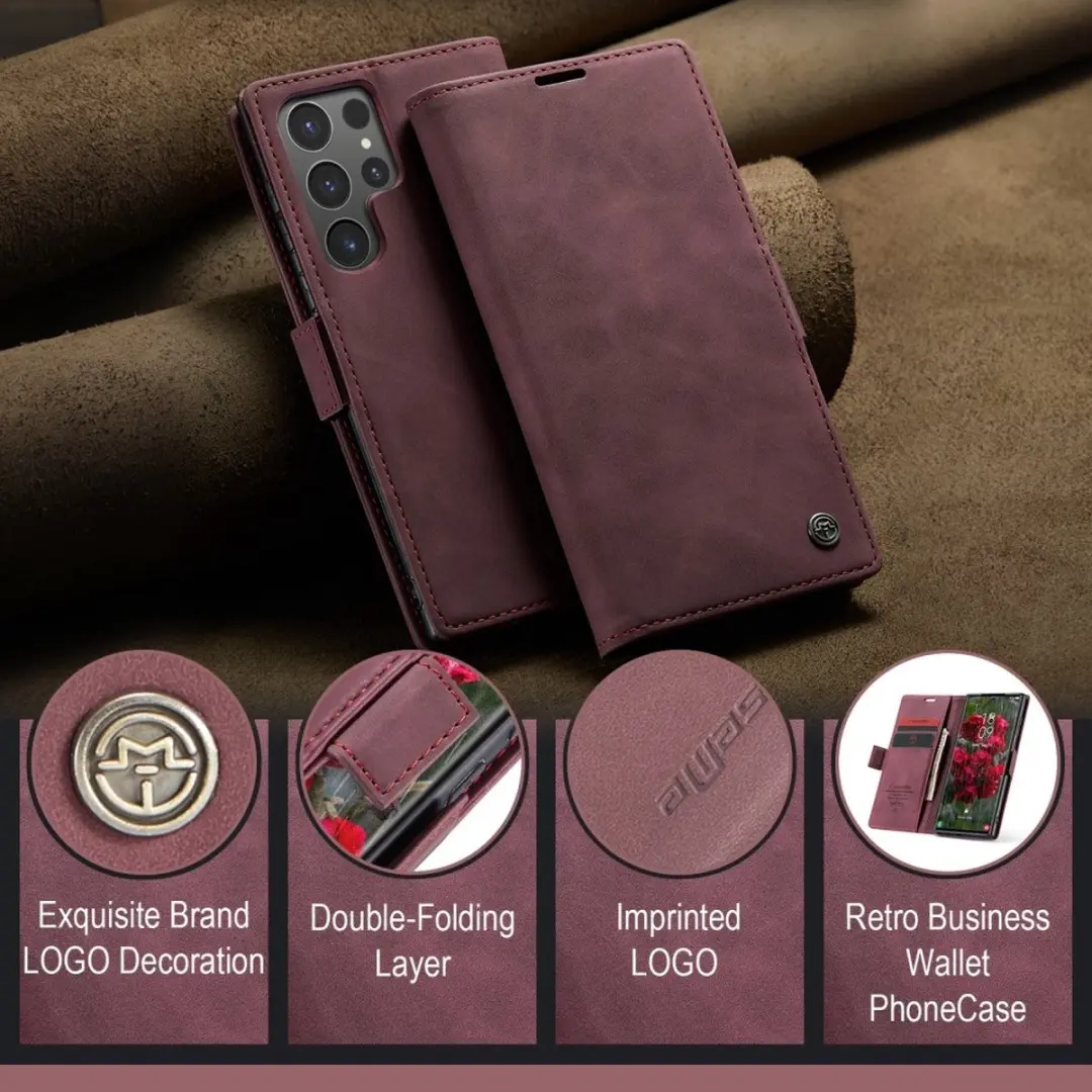Caseme 013 Book Case Hoesje Samsung Galaxy S25 Ultra - Bordeaux