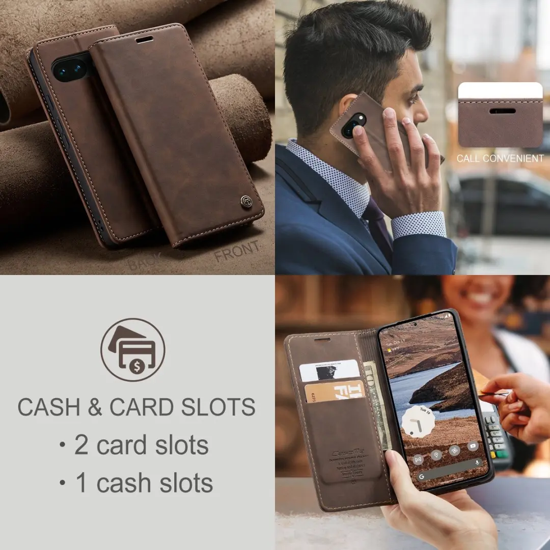 Caseme 013 Book Case - Google Pixel 10a - Donkerbruin