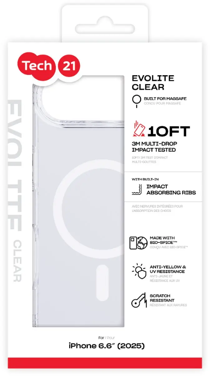 Tech21 EvoLite T21-11318 MagSafe Hoesje - iPhone Air - Transparant - afbeelding 6 van 6
