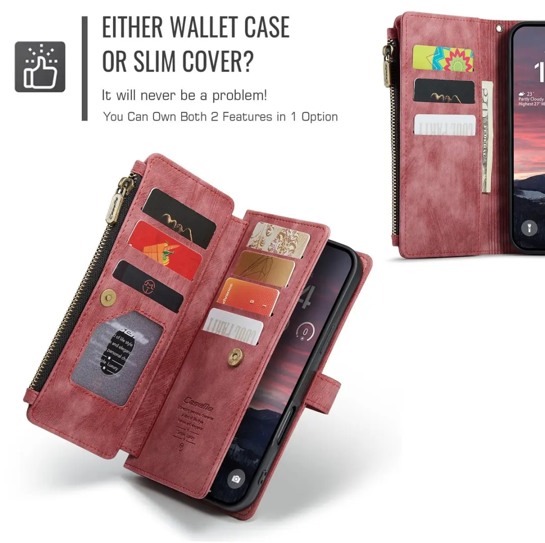 CaseMe C30 Book Case iPhone Air Hoesje - Rood - 10 Pasjes