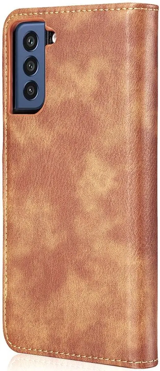 DG.MING Book Case Hoesje Samsung Galaxy S21 FE - 3 Pasjes - Bruin