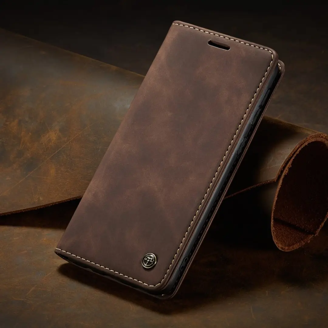 Caseme 013 Book Case Hoesje Samsung Galaxy S21 FE - Donkerbruin