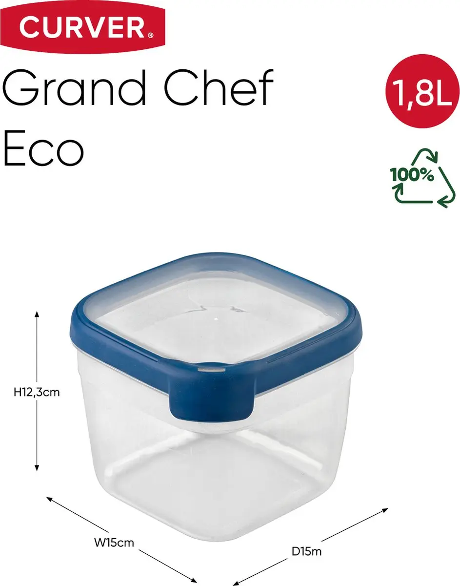 Curver Grand Chef Eco Vershoudbakje 0,75L - 2 Stuks