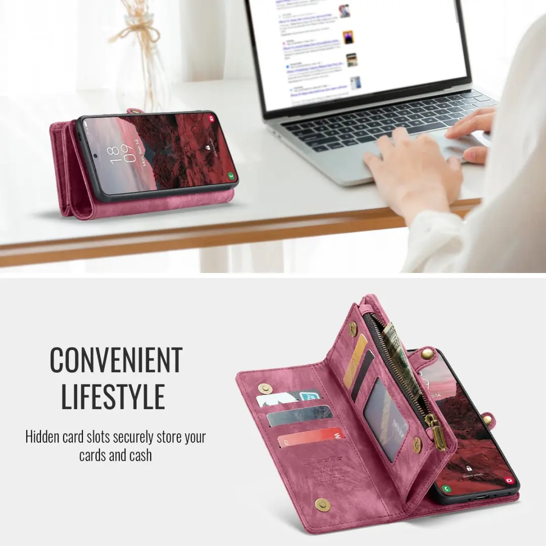 Caseme 008 Hoesje Samsung Galaxy A37 - 2-in-1 Book Case & Portemonnee - 8 Pasjes - Pink