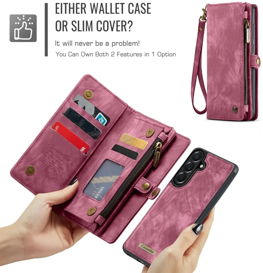 Caseme 008 Hoesje Samsung Galaxy A37 - 2-in-1 Book Case & Portemonnee - 8 Pasjes - Pink