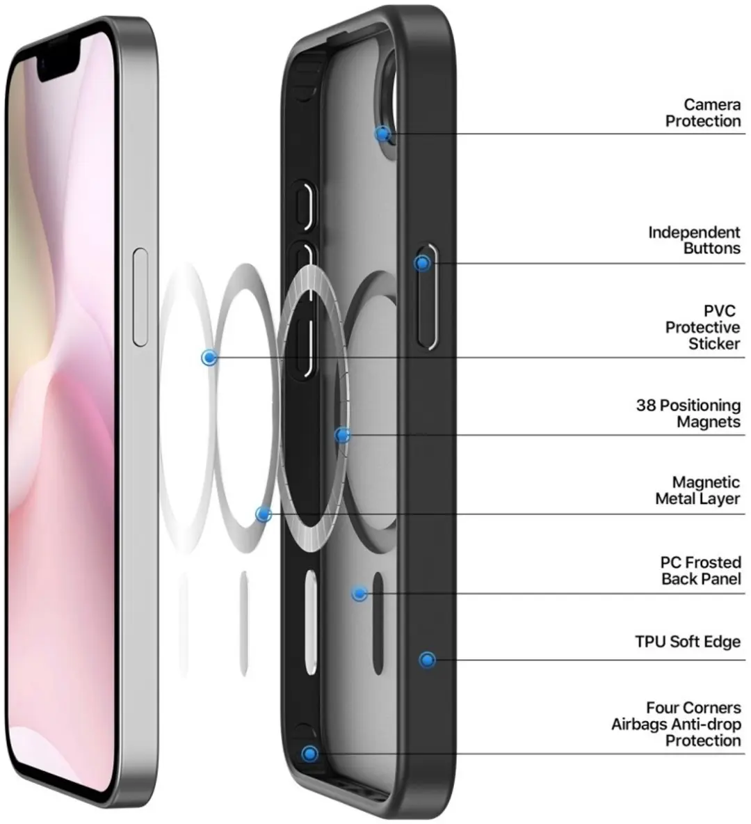 Dux Ducis Yind Serie iPhone 16E Hoesje - Zwart