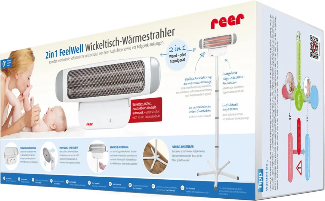 Reer FeelWell 2in1 Straalkachel 800W - Wit/Grijs - afbeelding 6 van 6