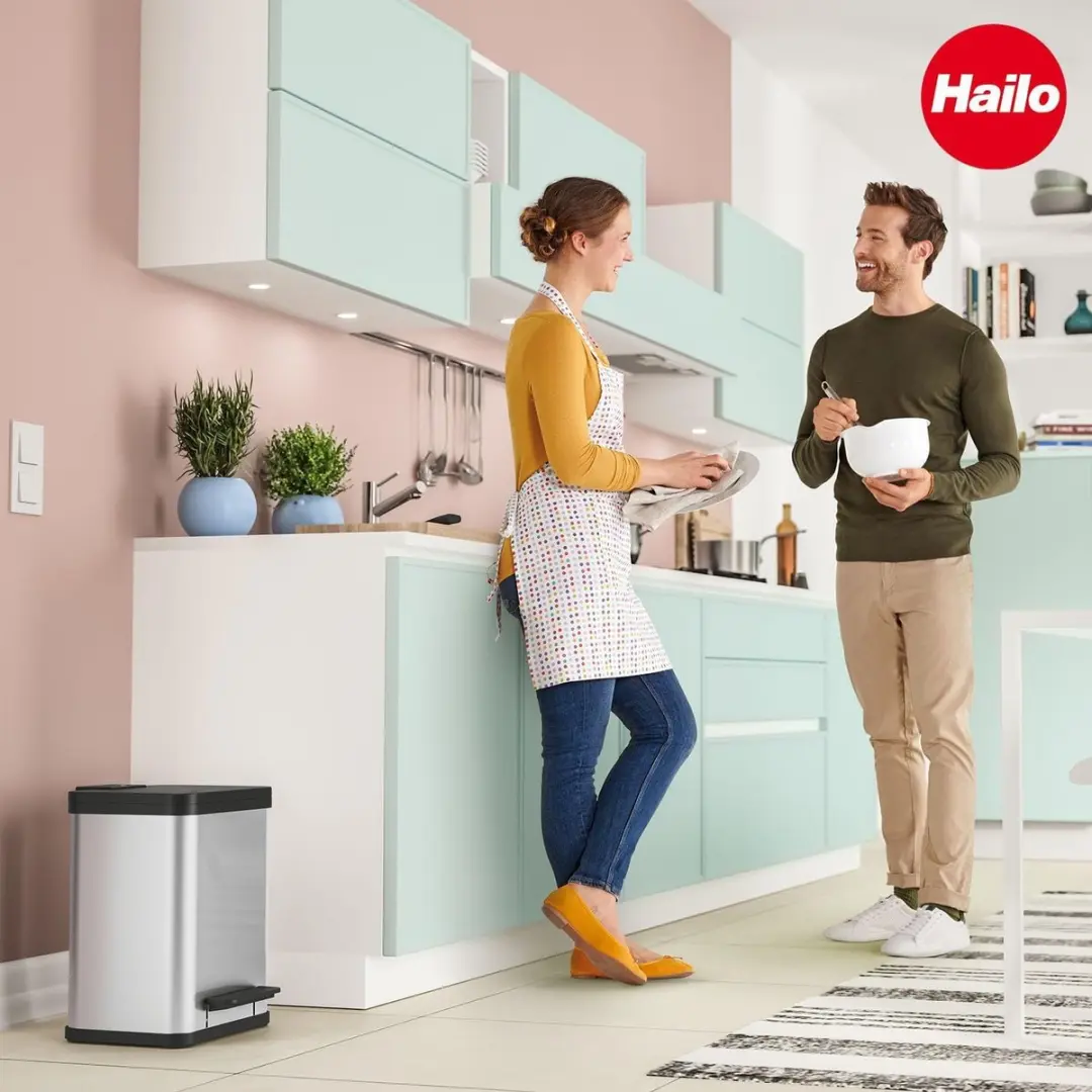 Hailo Öko Duo Plus M Prullenbak 2x9L RVS