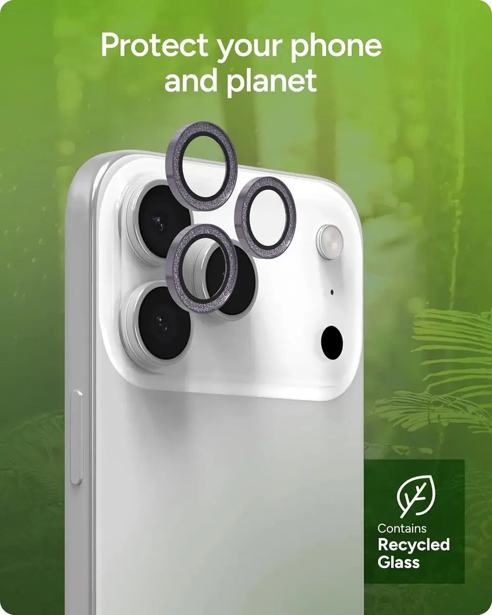 ZAGG Glass Elite Camera Rings iPhone 15/16 Pro - Paars Glitter