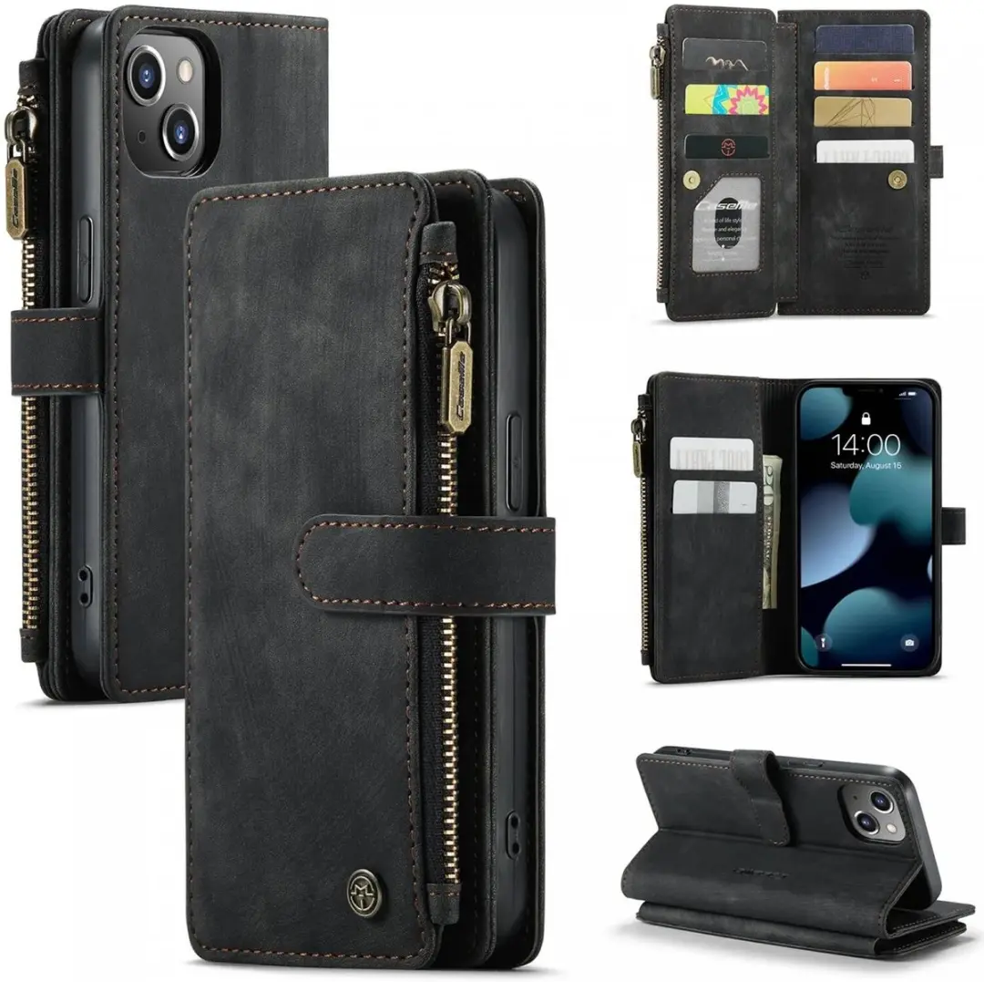 CaseMe C30 Hoesje iPhone 13 - Pasjeshouder 10 Stuks - Zwart