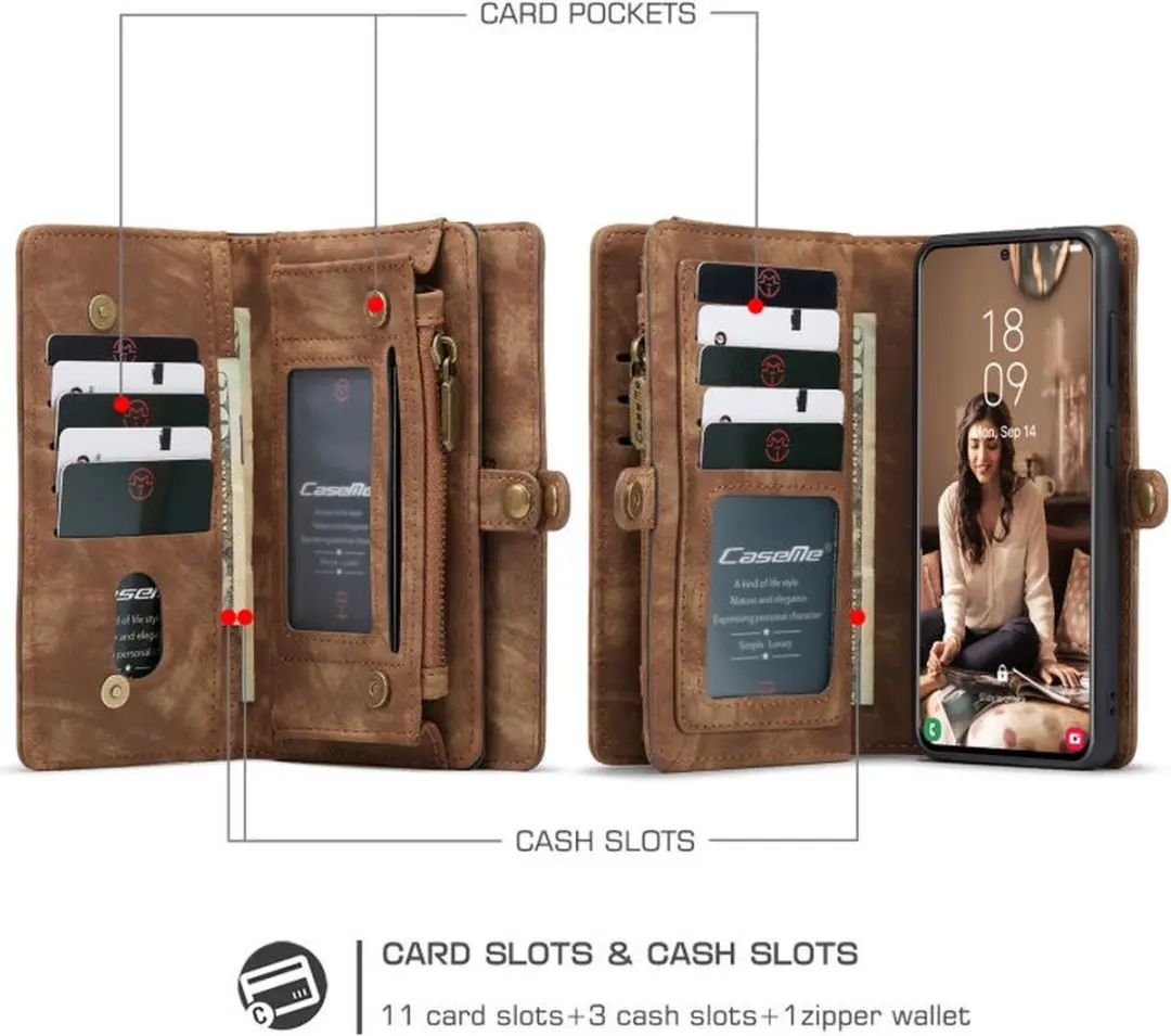 Caseme 008 Book Case Samsung Galaxy S21 FE - 8 Pasjes - Bruin