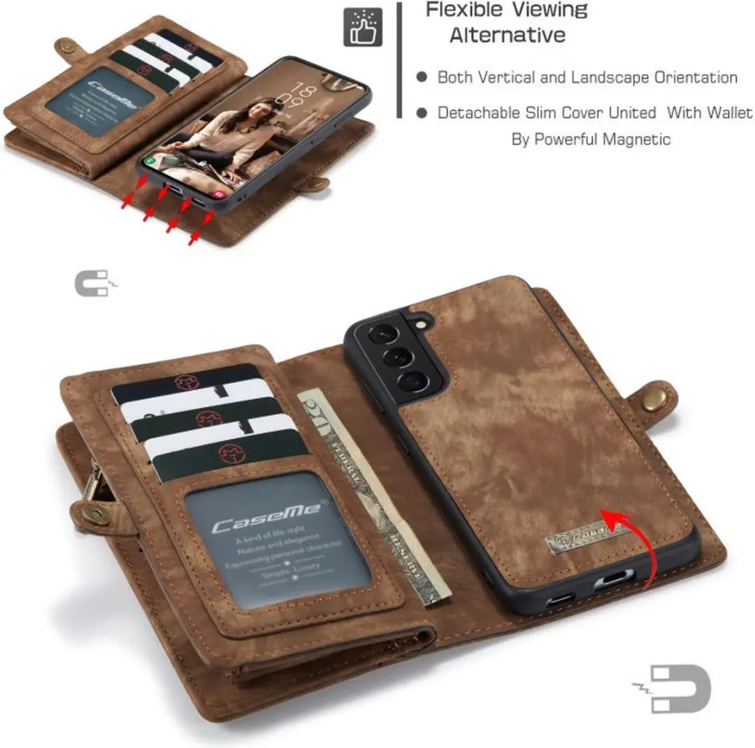 Caseme 008 Book Case Samsung Galaxy S21 FE - 8 Pasjes - Bruin