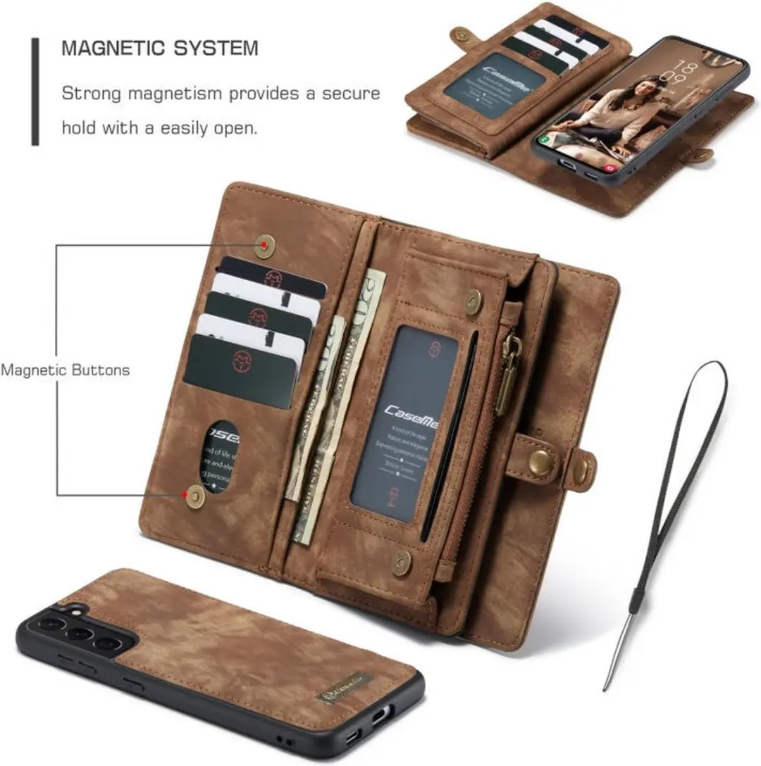 Caseme 008 Book Case Samsung Galaxy S21 FE - 8 Pasjes - Bruin