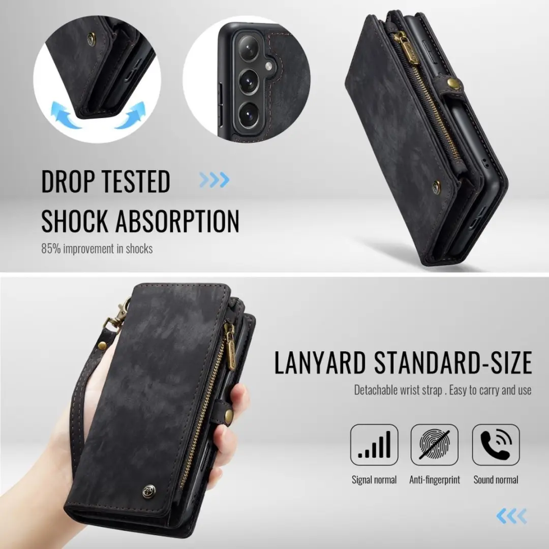Caseme 008 Book Case & Back Cover Samsung Galaxy S24 FE - 8 Pasjes - Zwart