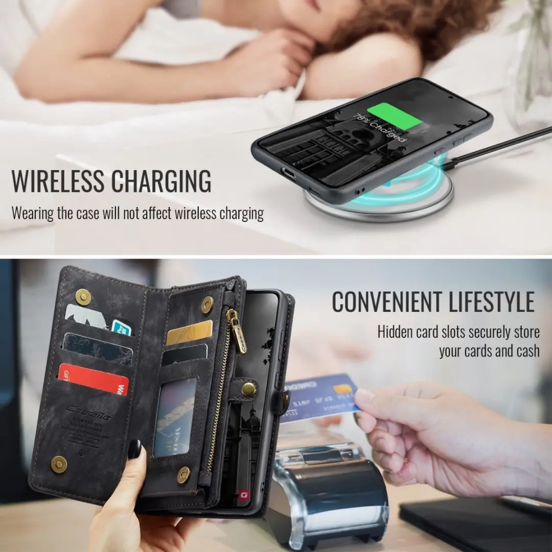 Caseme 008 Book Case & Back Cover Samsung Galaxy S24 FE - 8 Pasjes - Zwart