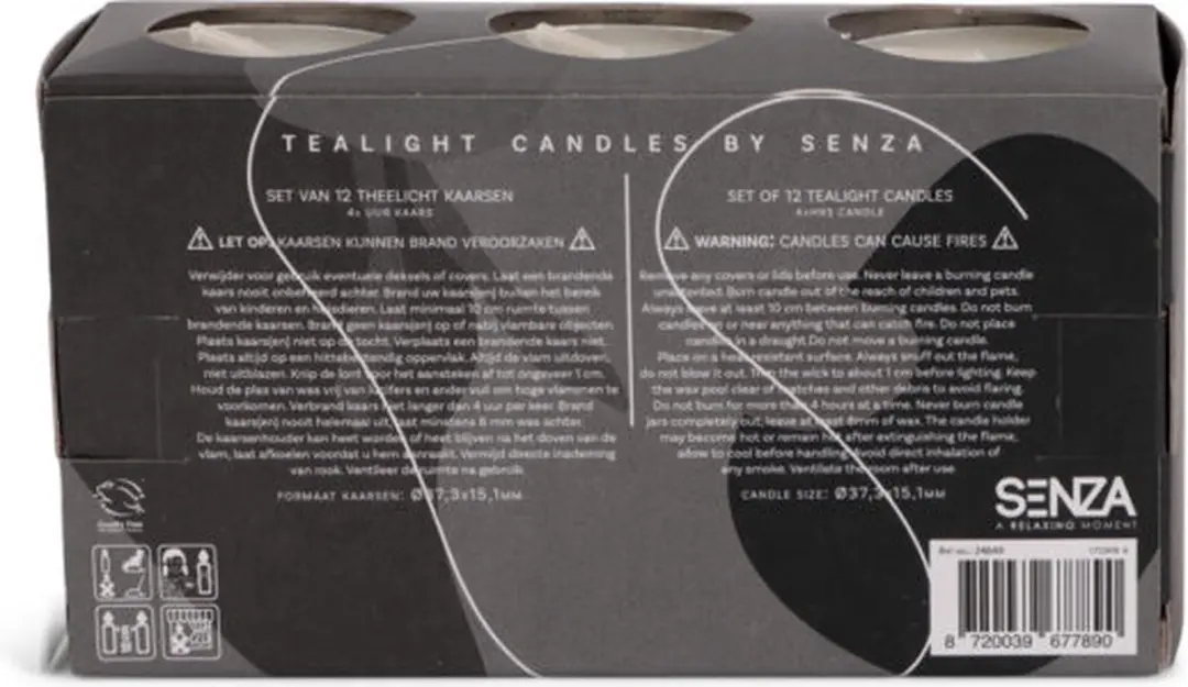 Senza Set Theelichtjes 12 Stuks - Wit