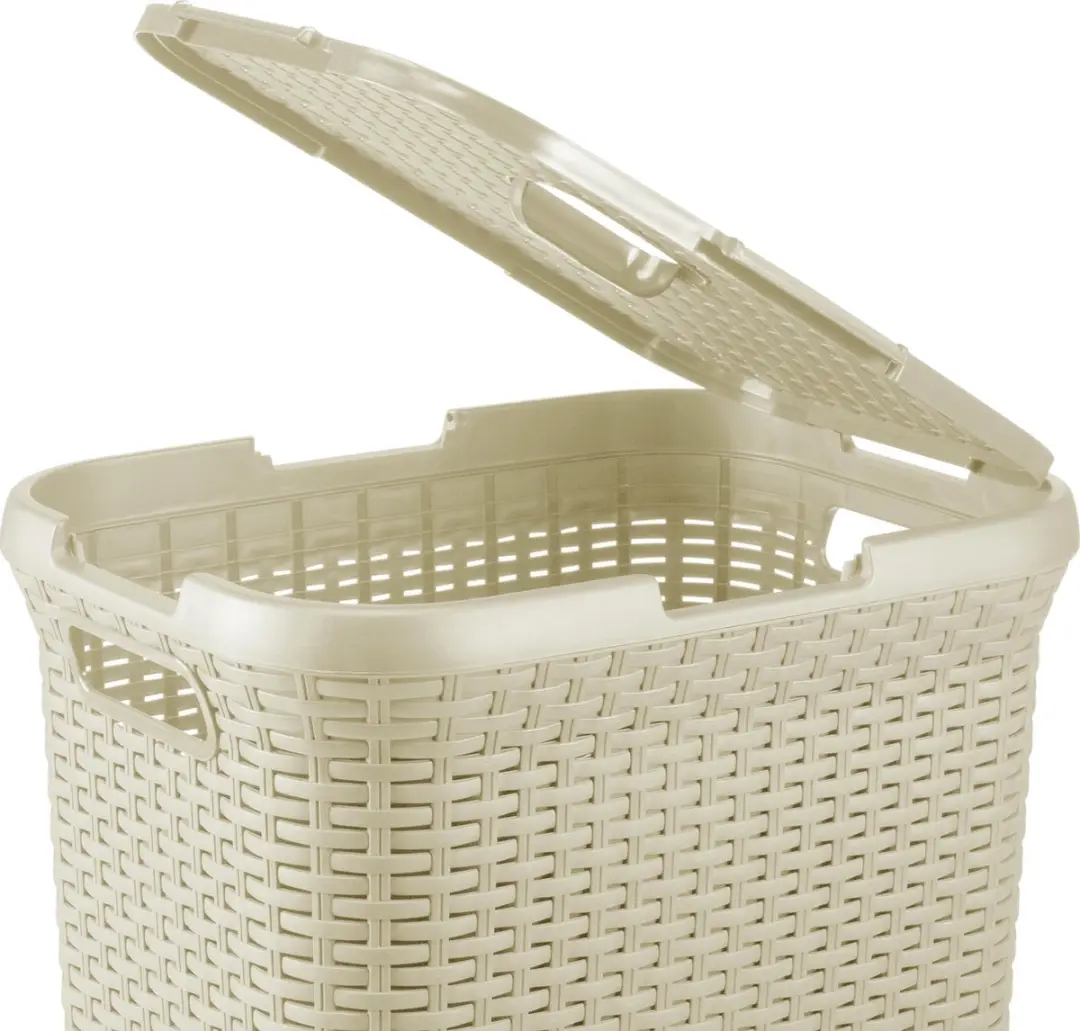 Curver Style Wasmand met Deksel 60L - Vintage wit - afbeelding 6 van 6