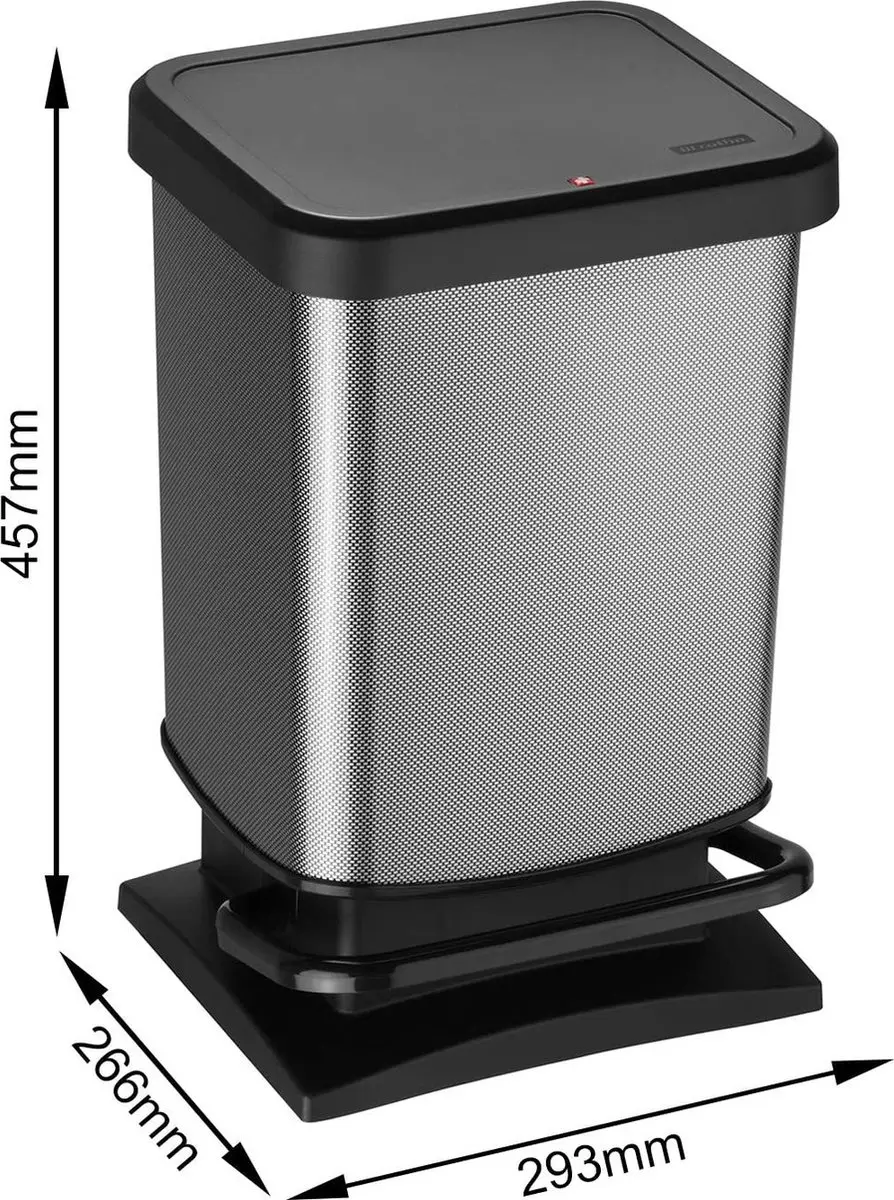 Rotho Paso Pedaalemmer 20L - Zilver