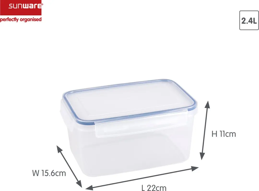 Sunware Vershoudbakjes 2.4L - Set van 4 - 22x15.6x11cm