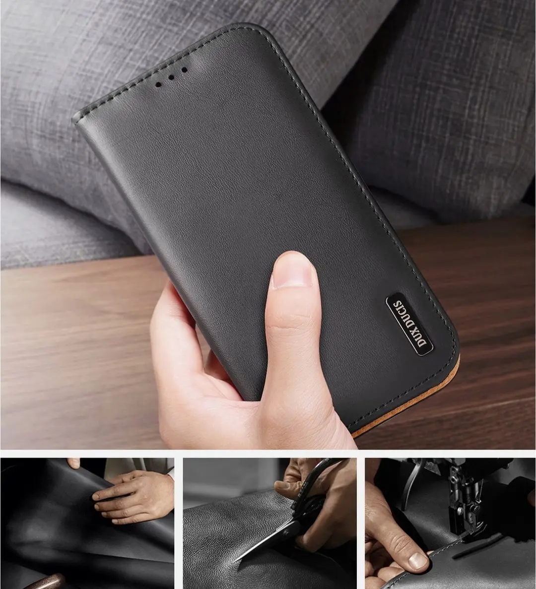 Dux Ducis Hivo Series iPhone 14 Pro Max Hoesje - 3 Pasjes - Zwart - afbeelding 6 van 6