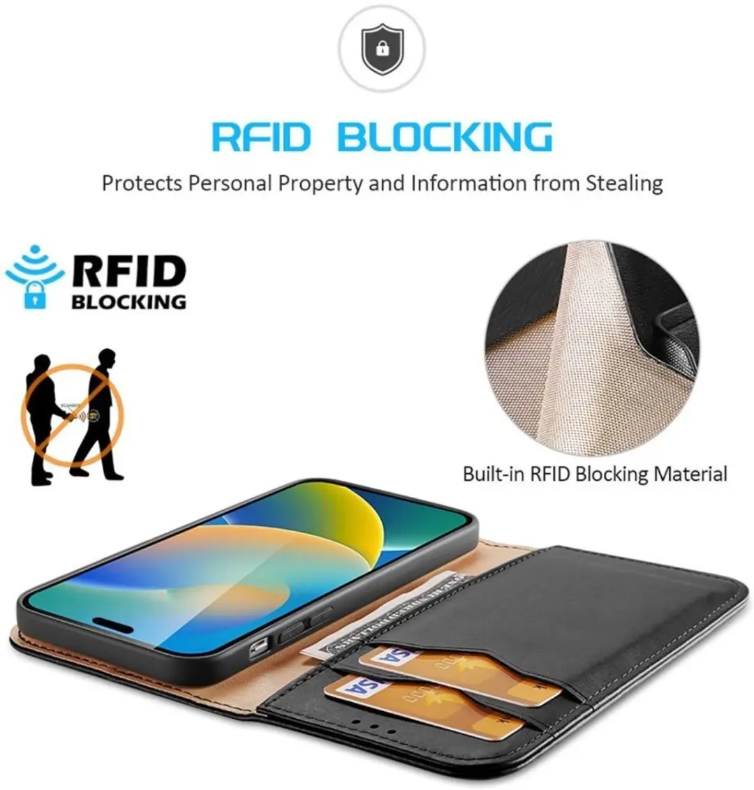 Dux Ducis Hivo Series iPhone 14 Pro Max Hoesje - 3 Pasjes - Zwart