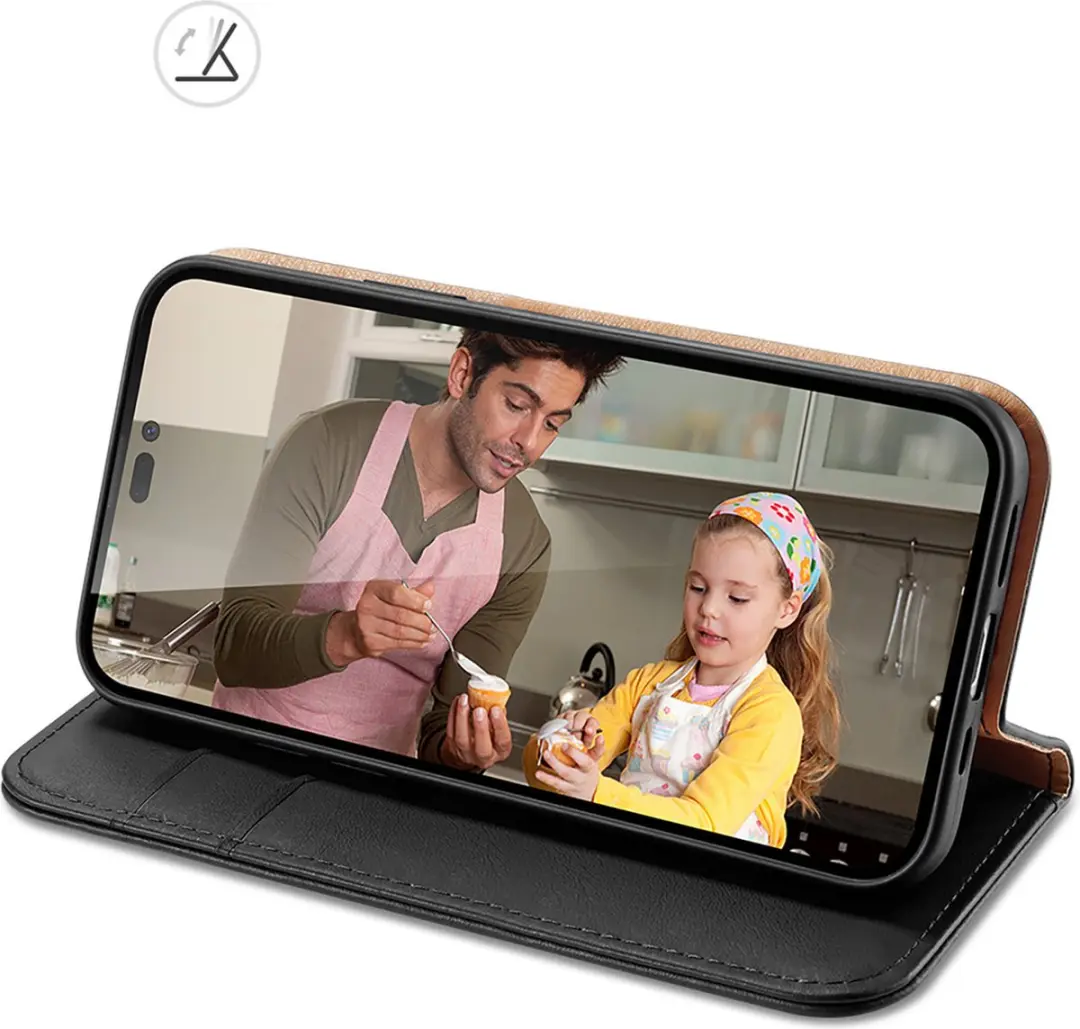 Dux Ducis Hivo Series iPhone 14 Pro Max Hoesje - 3 Pasjes - Zwart