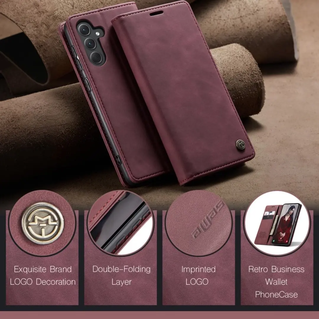 Caseme 013 Book Case Hoesje Samsung Galaxy A56 - Bordeaux