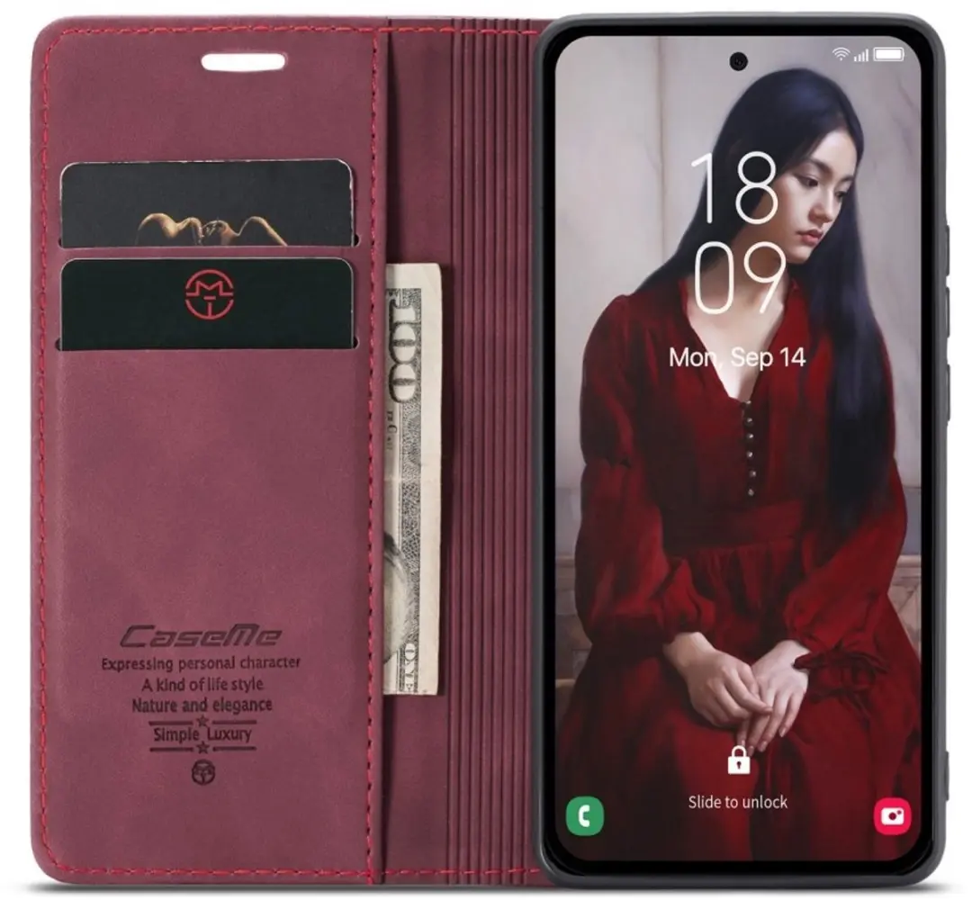 Caseme 013 Book Case Hoesje Samsung Galaxy A56 - Bordeaux