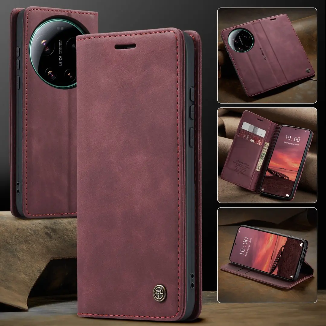 Caseme Hoesje Xiaomi 17 Ultra Book Case - 2 Pasjes - Bordeaux