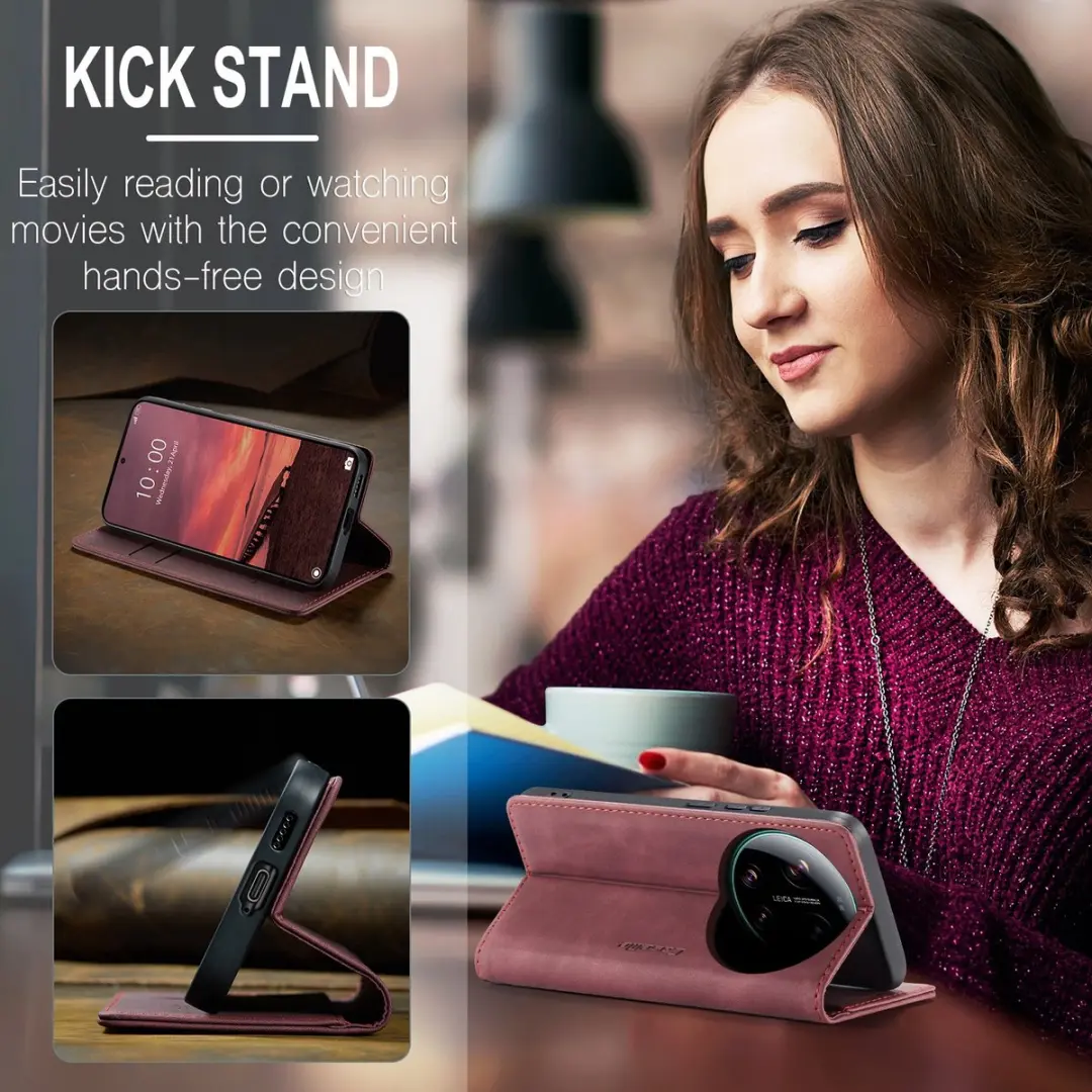 Caseme Hoesje Xiaomi 17 Ultra Book Case - 2 Pasjes - Bordeaux