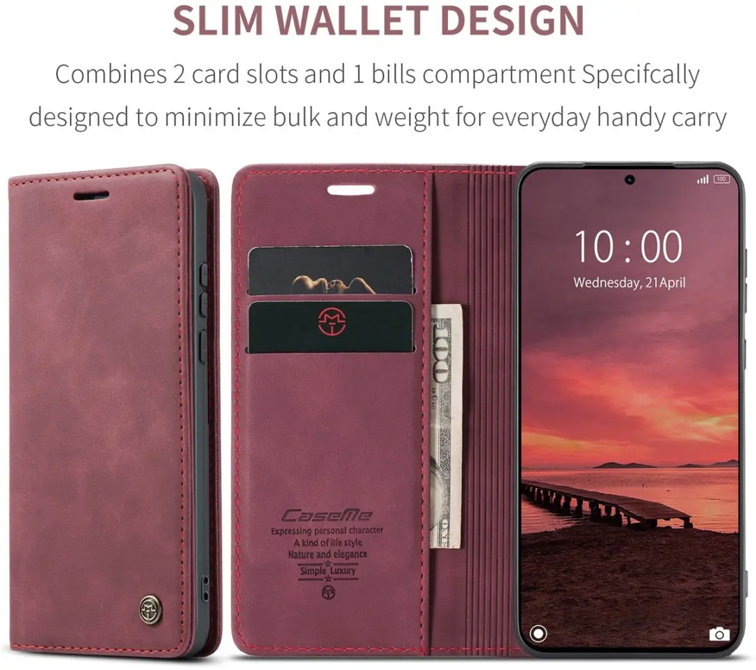 Caseme Hoesje Xiaomi 17 Ultra Book Case - 2 Pasjes - Bordeaux