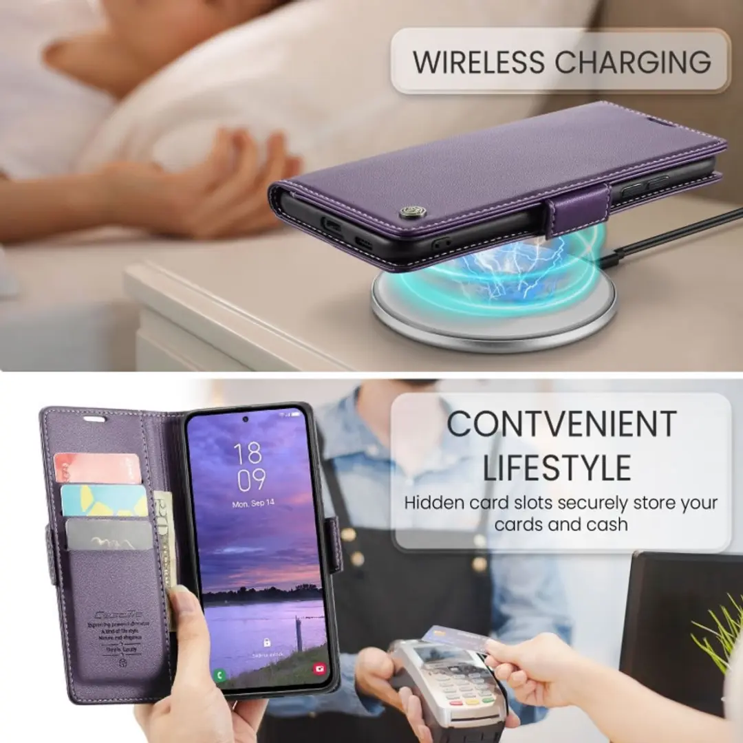 Caseme Wallet Case Samsung Galaxy S25 FE - Paars