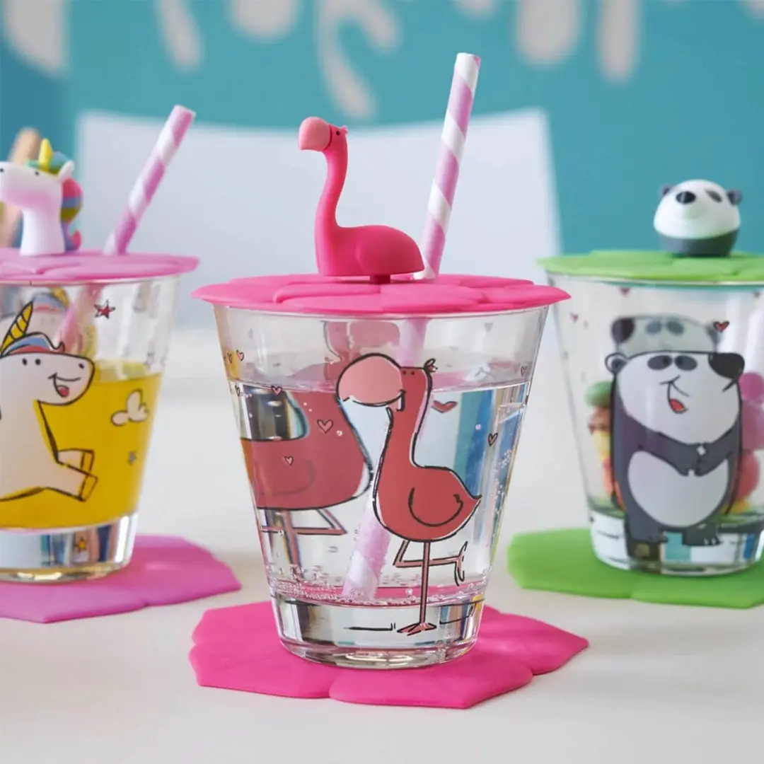 Leonardo Bambini Drinkglas Deksel - Flamingo Roze - afbeelding 6 van 6