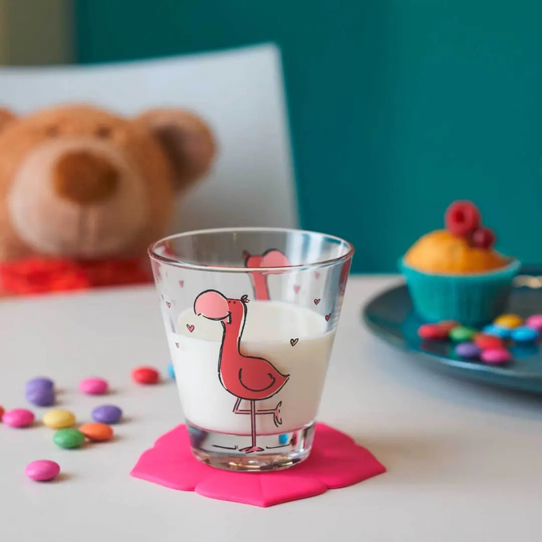Leonardo Bambini Drinkglas Deksel - Flamingo Roze