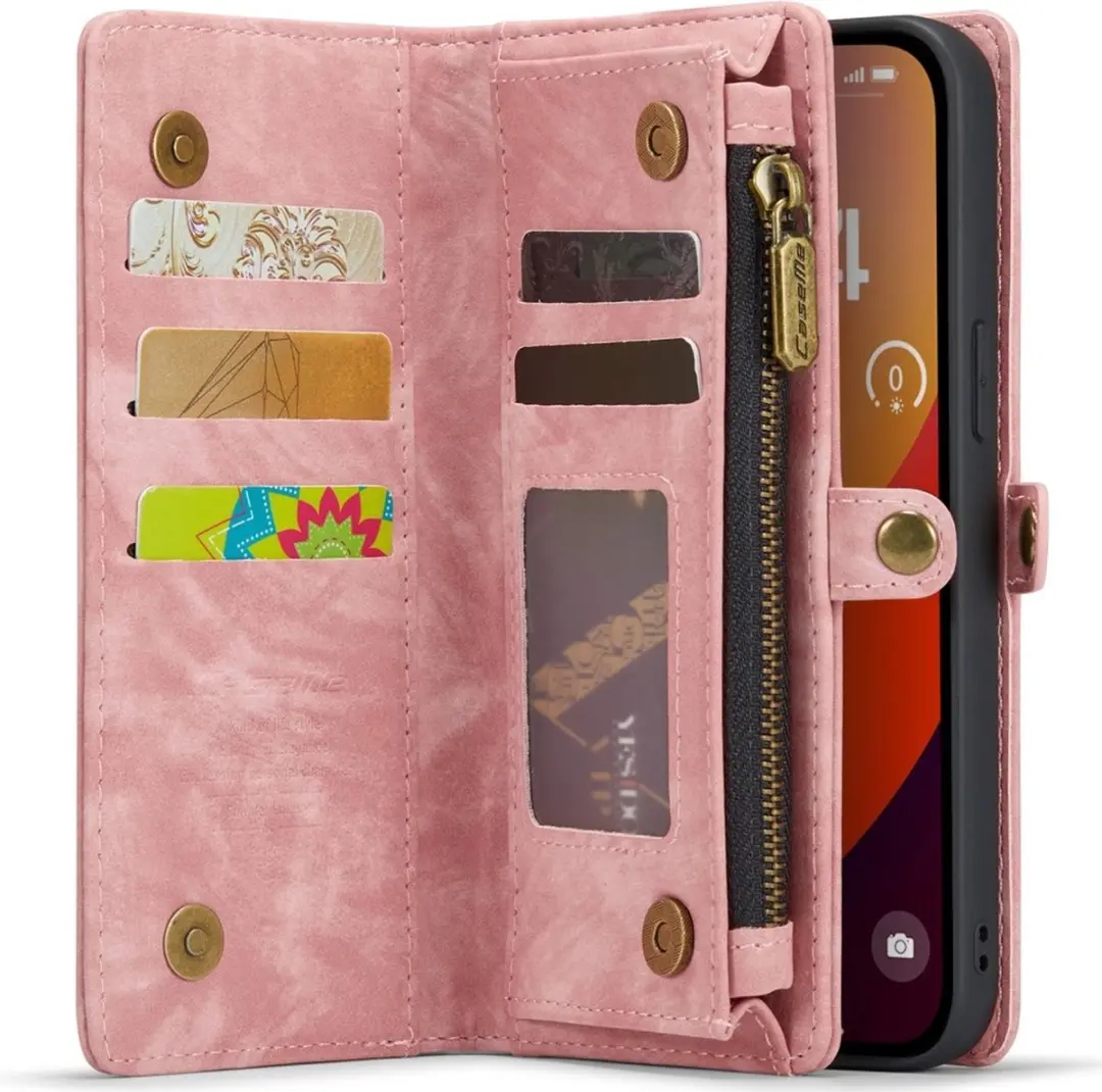 Caseme 008 iPhone 16 Pro Hoesje - Roze - 8 Pasjes - afbeelding 6 van 6